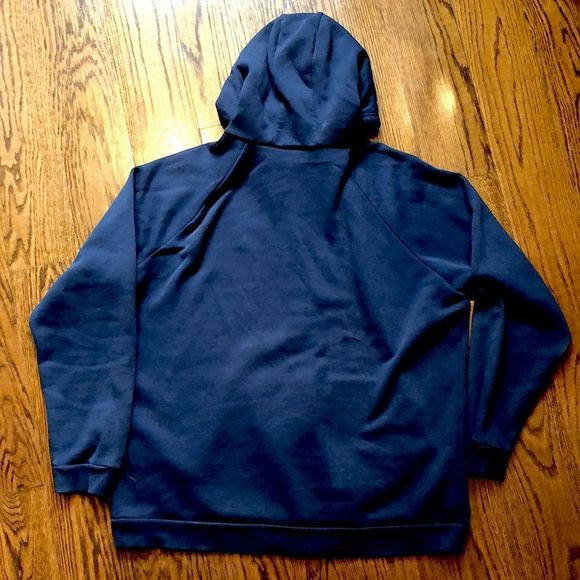 UNDER ARMOUR Men's Navy Blue Full Zipper Hoodie With Black Chest Logo Sz 2XL - Picture 7 of 10